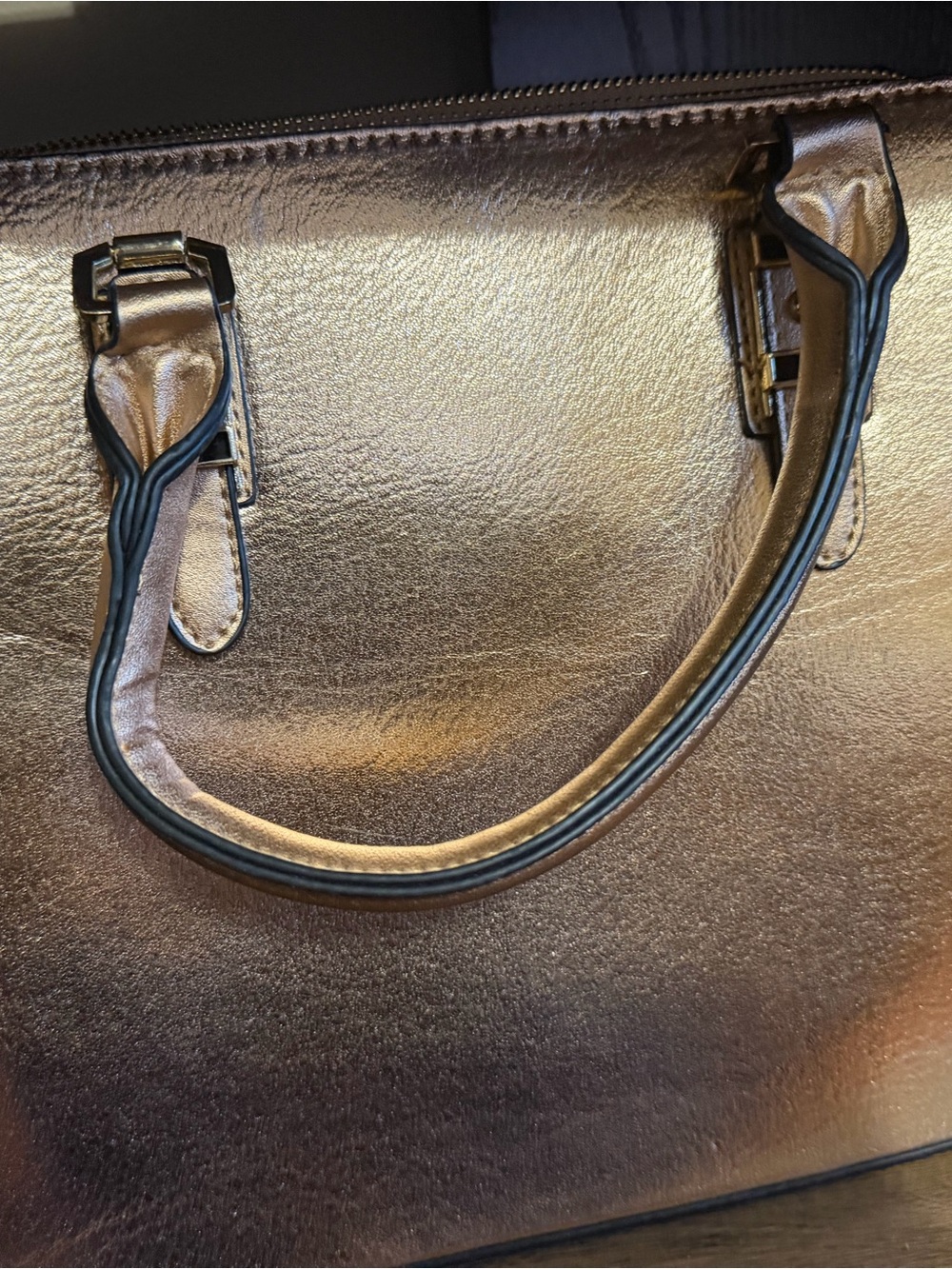 Metallic Bronze Women's Tote Bag - Sleek Everyday Carry